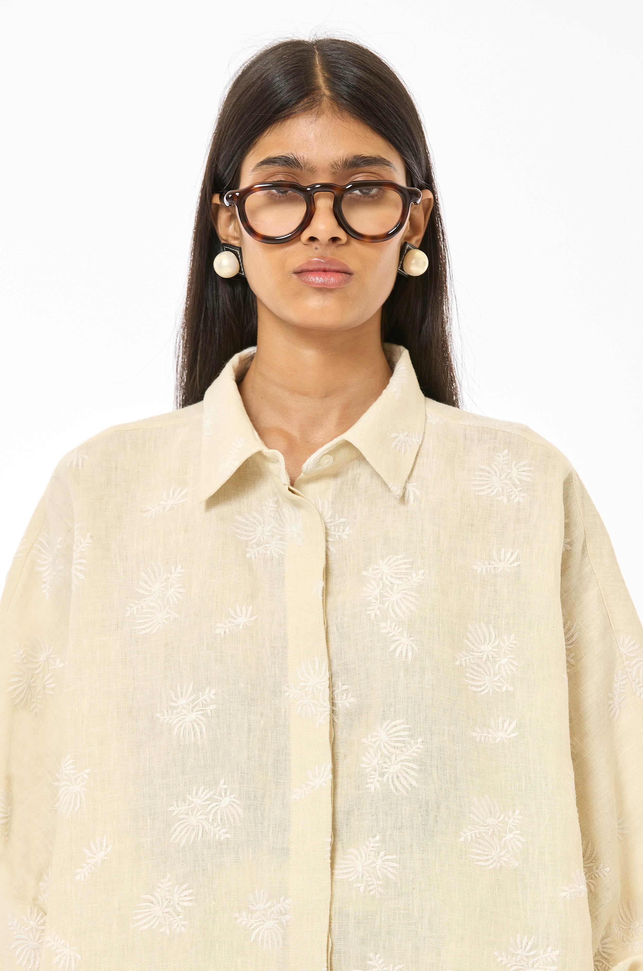 Embroidered Batwing Shirt