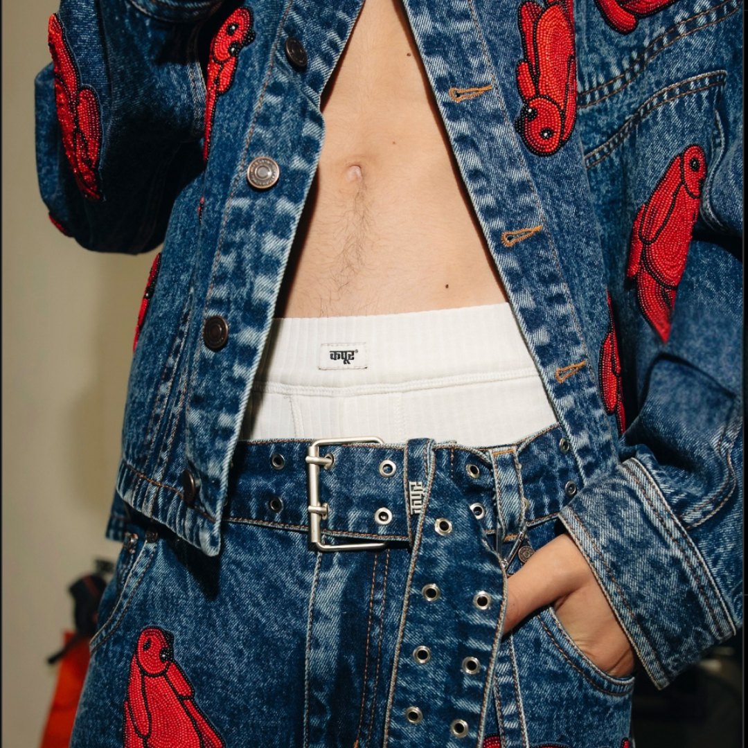 Handcrafted Bunny Jeans with Belt