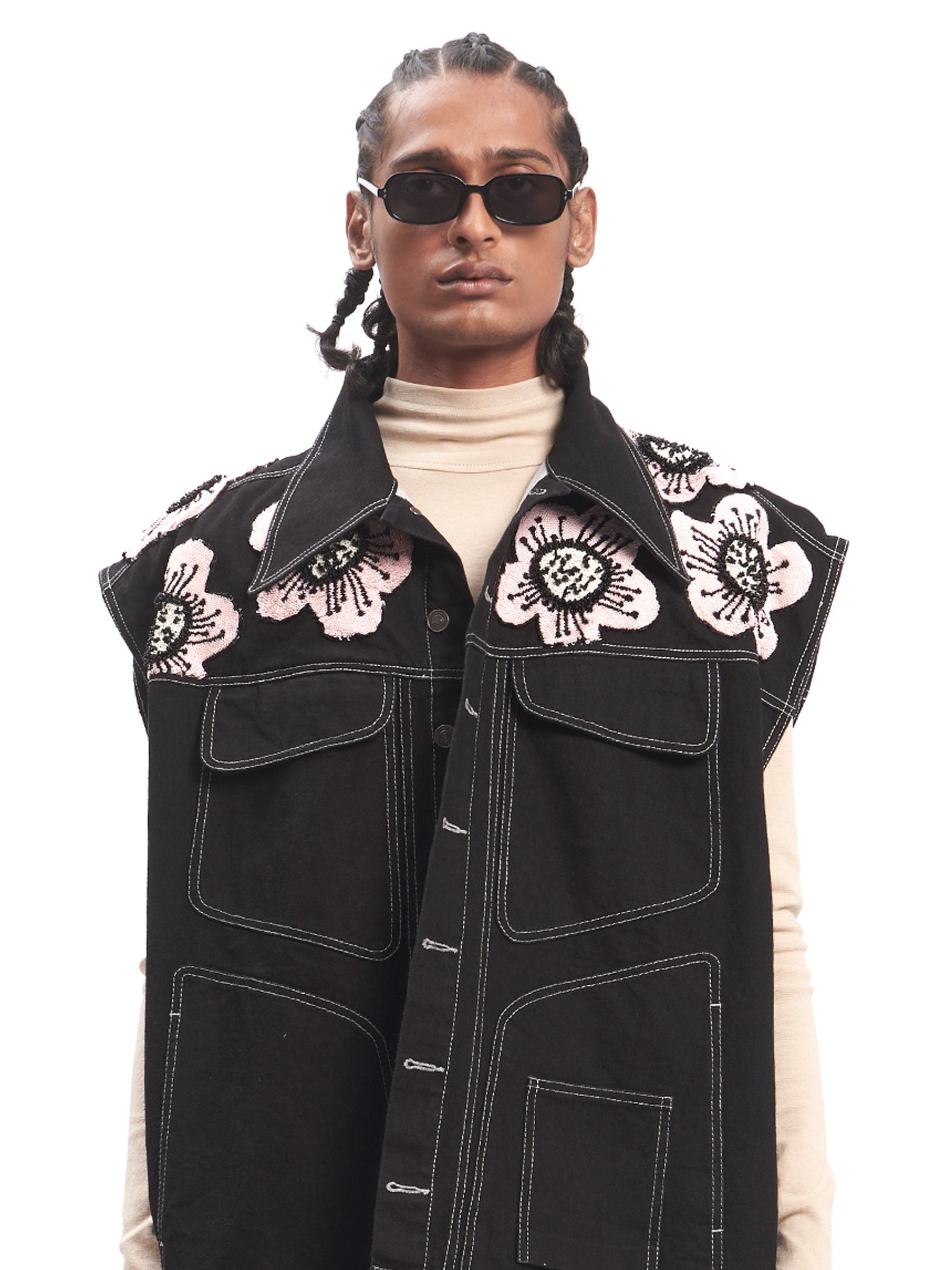EMBROIDERED MAXI DENIM JACKET