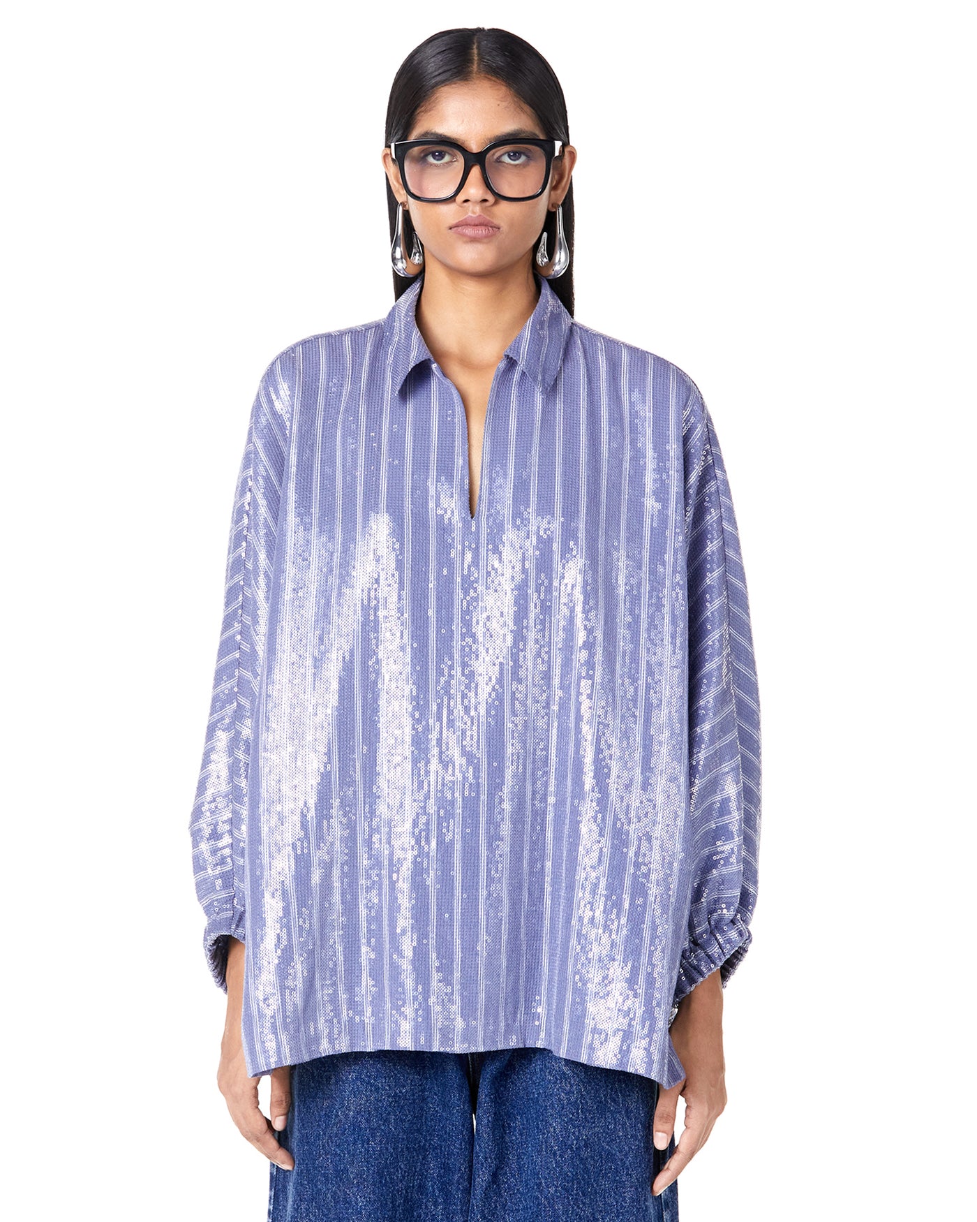 Laminated Batwing Shirt