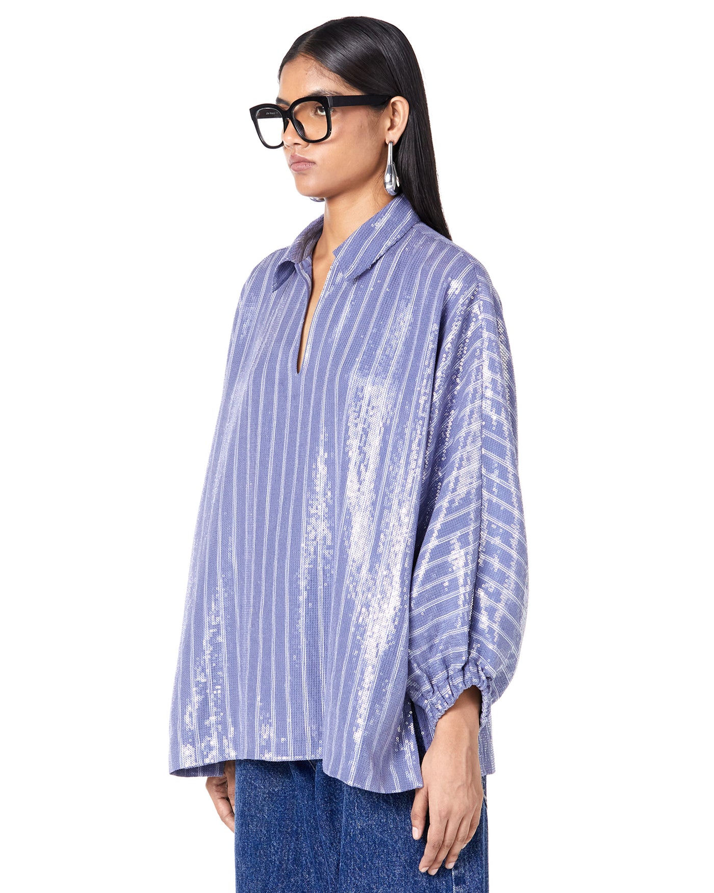 Laminated Batwing Shirt