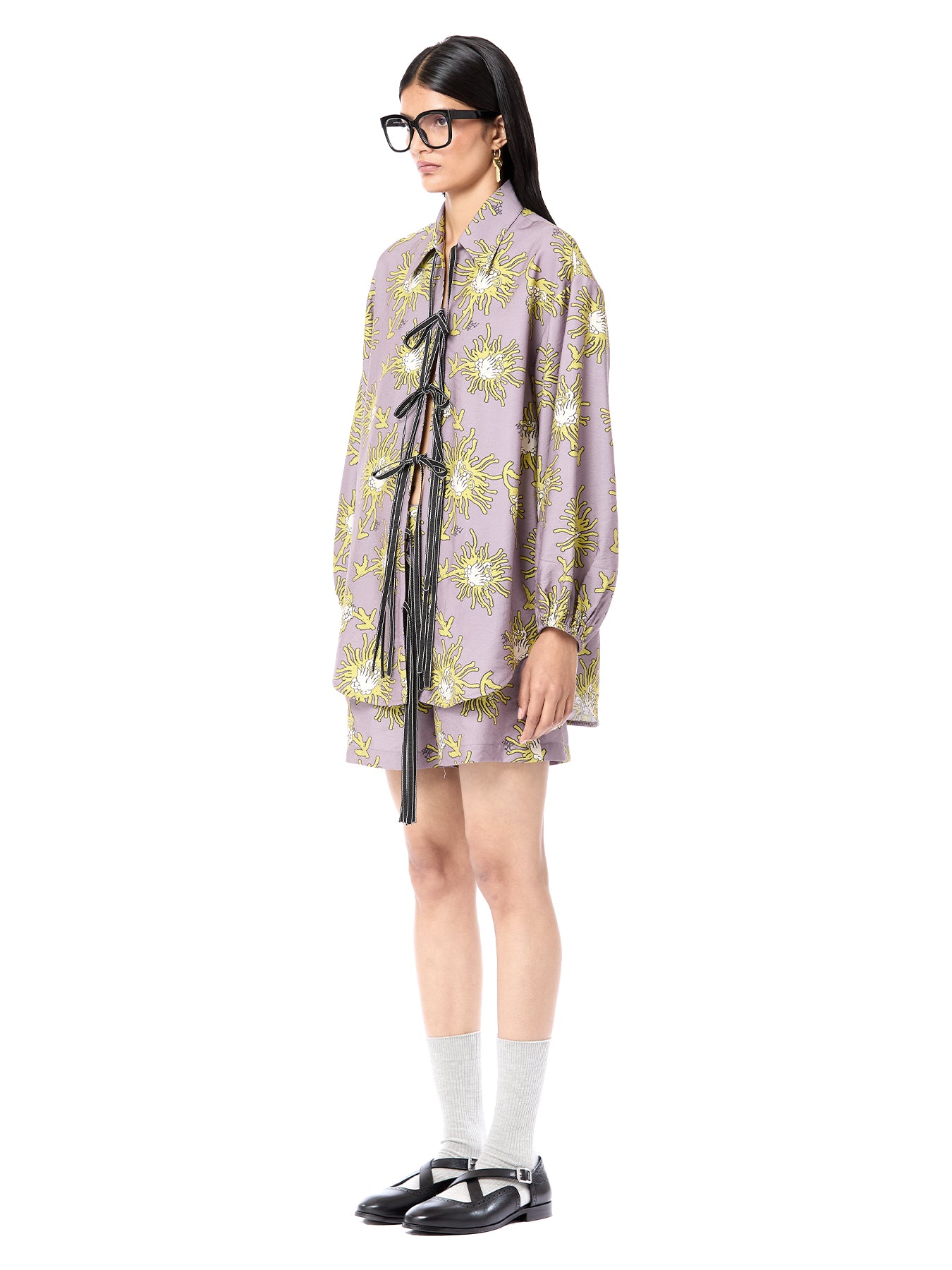 Oversized Luminous Tie-up Co-Ord Set