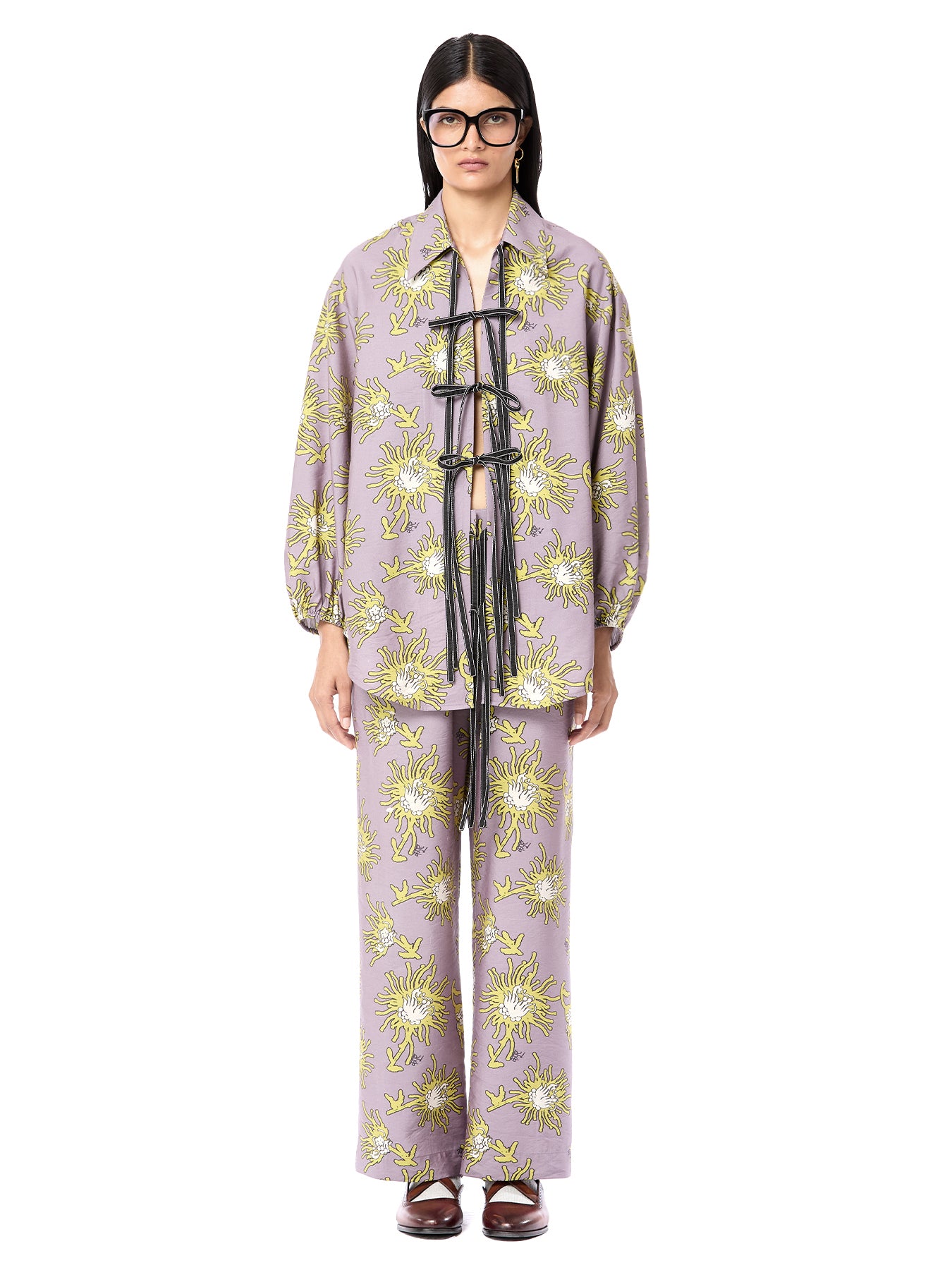 Oversized Luminous Tie-up Co-Ord Set