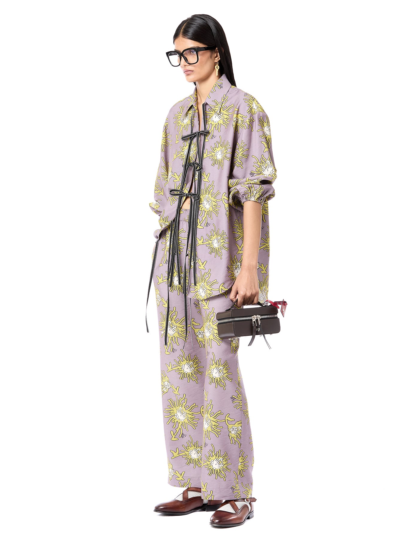 Oversized Luminous Tie-up Co-Ord Set