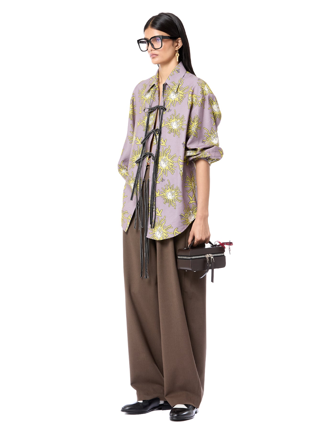 Oversized Luminous Tie-up Shirt