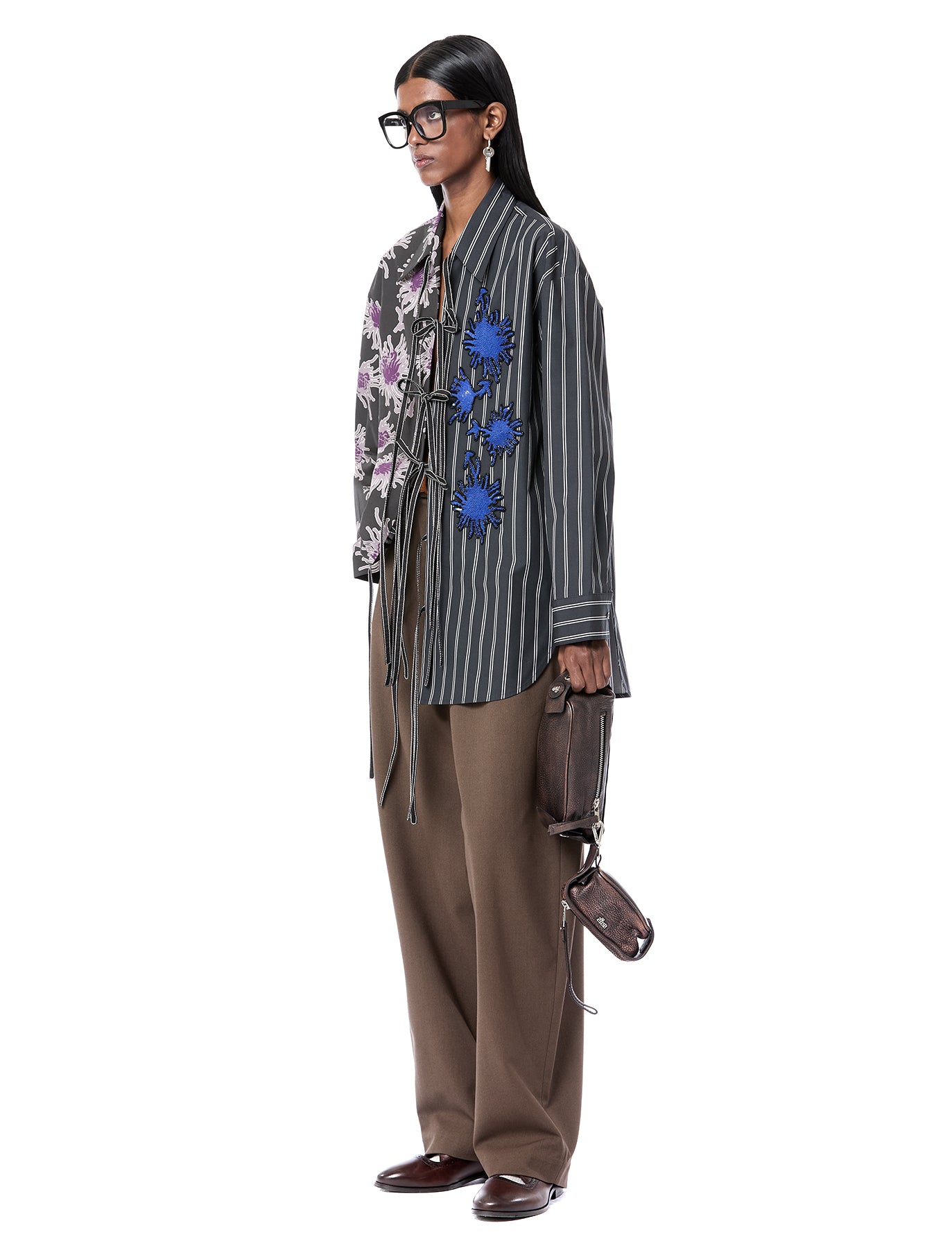 Split Printed Tie-up Shirt