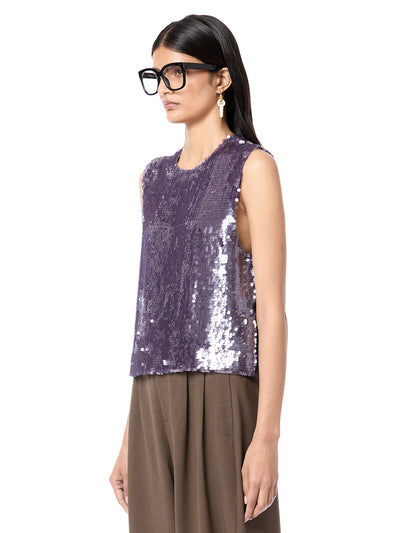 Laminated Sequined Tank Top