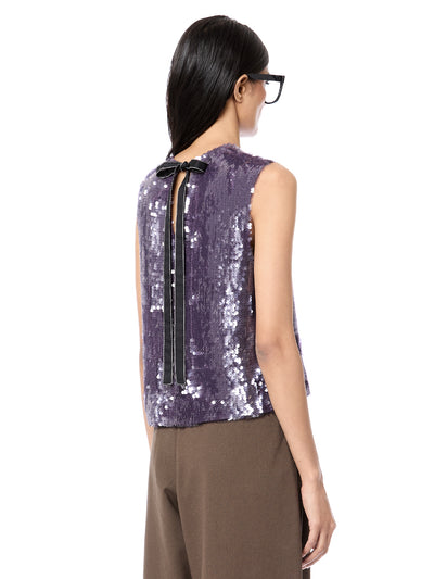 Laminated Sequined Tank Top