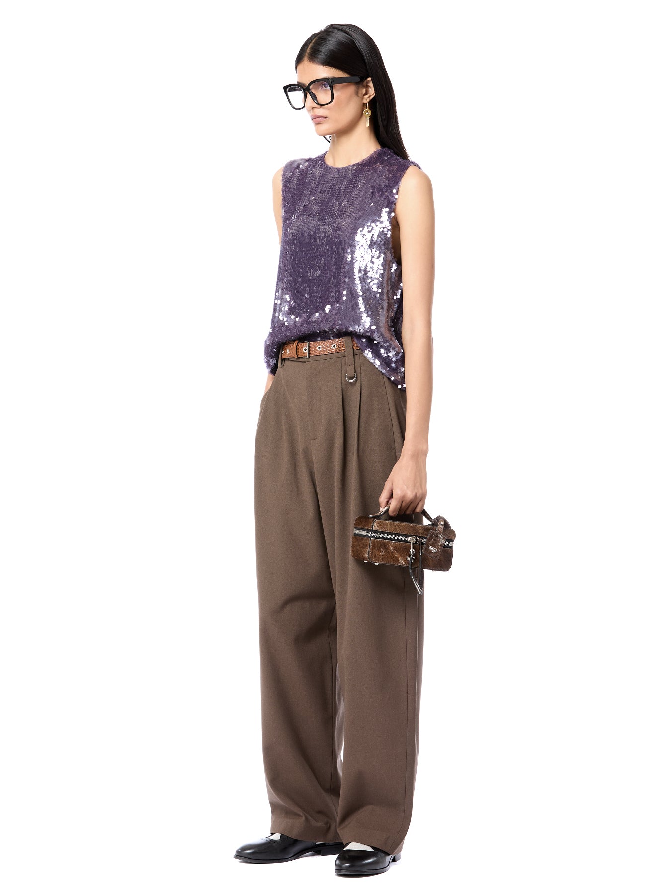 Laminated Sequined Tank Top