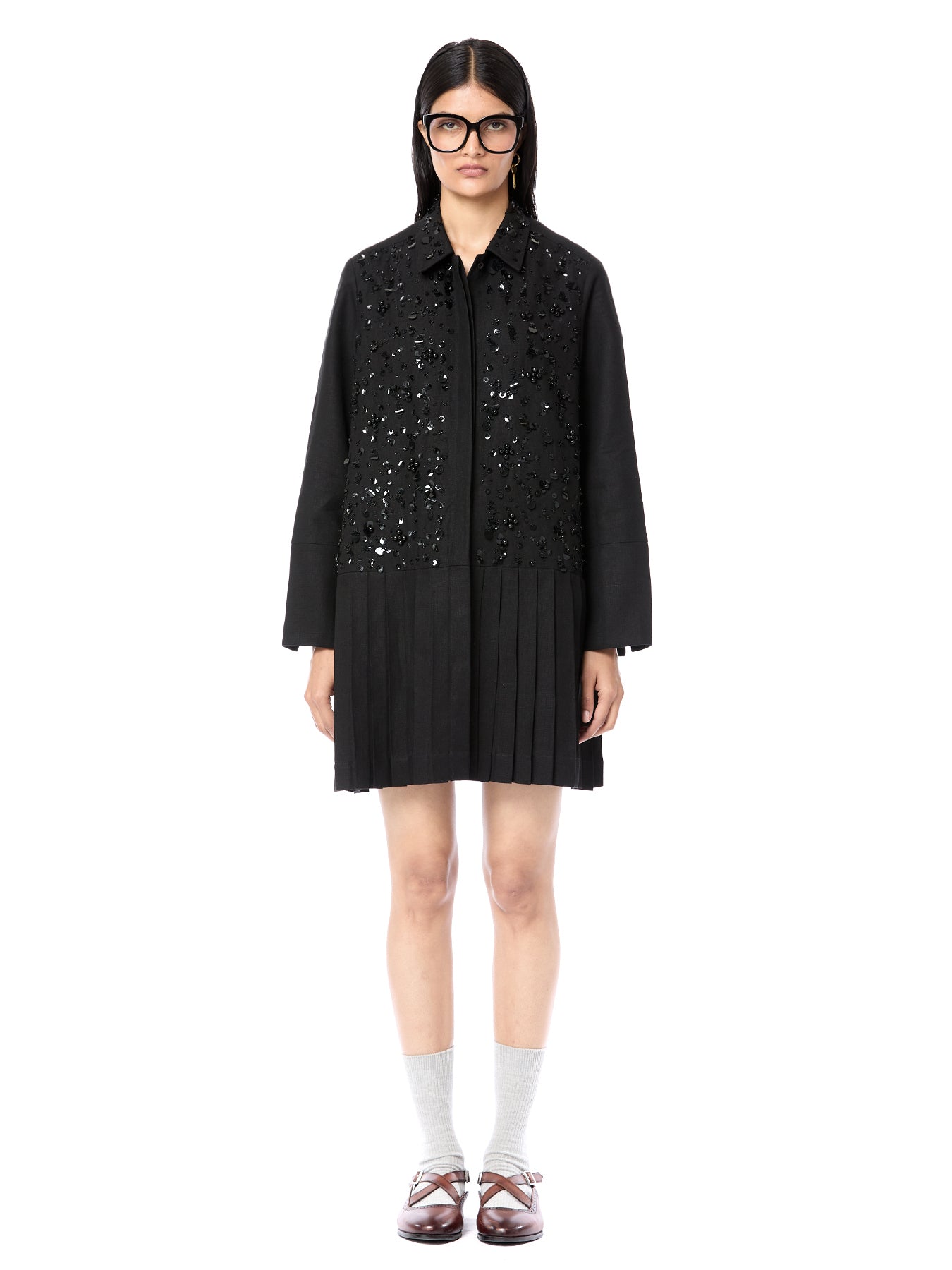 Handcrafted Pleated Shirt Dress