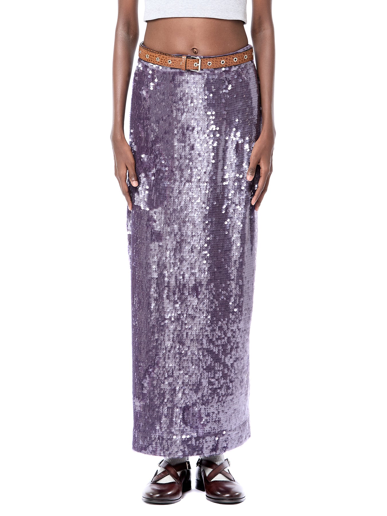 Laminated Midi Skirt