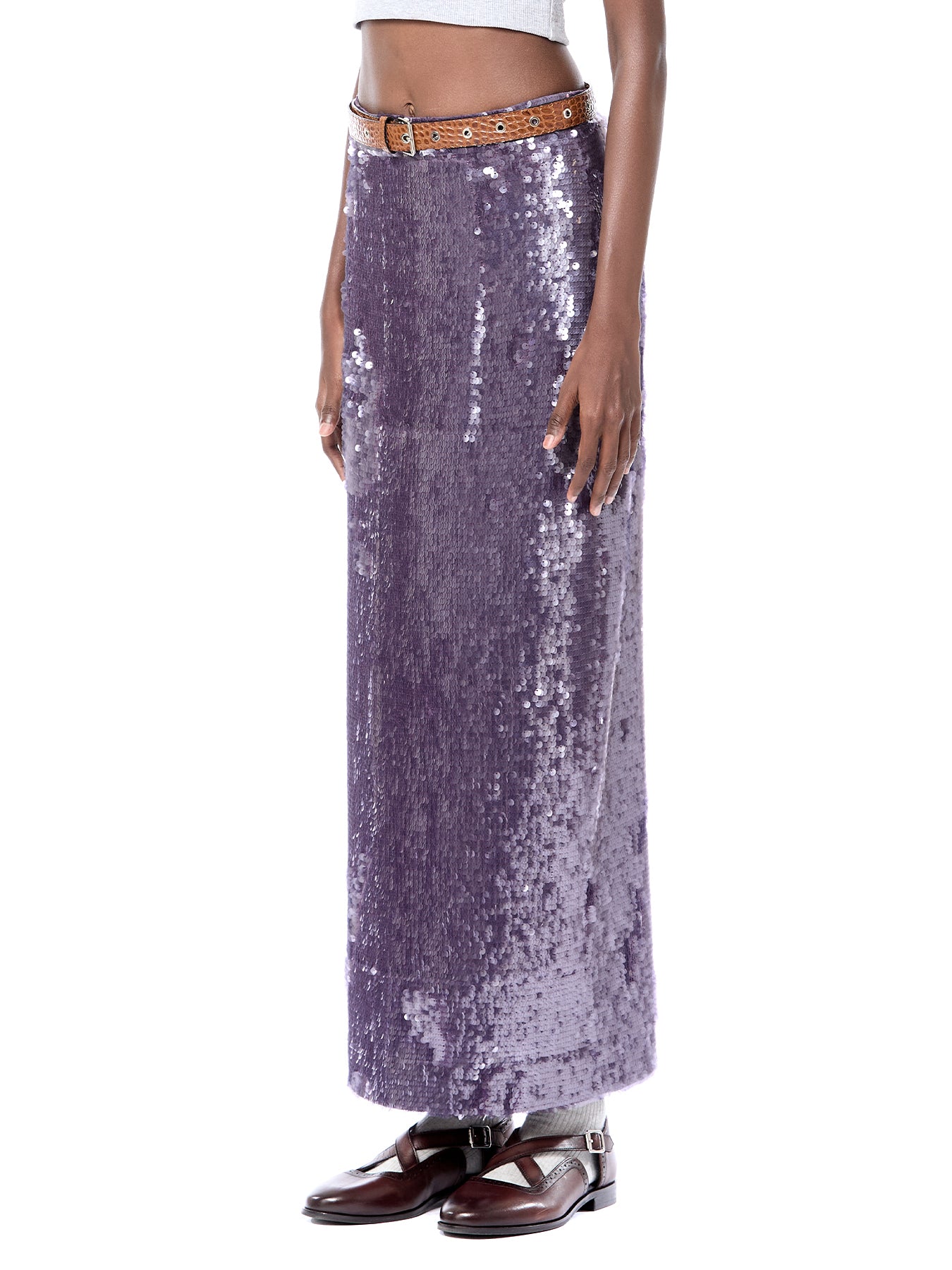 Laminated Midi Skirt