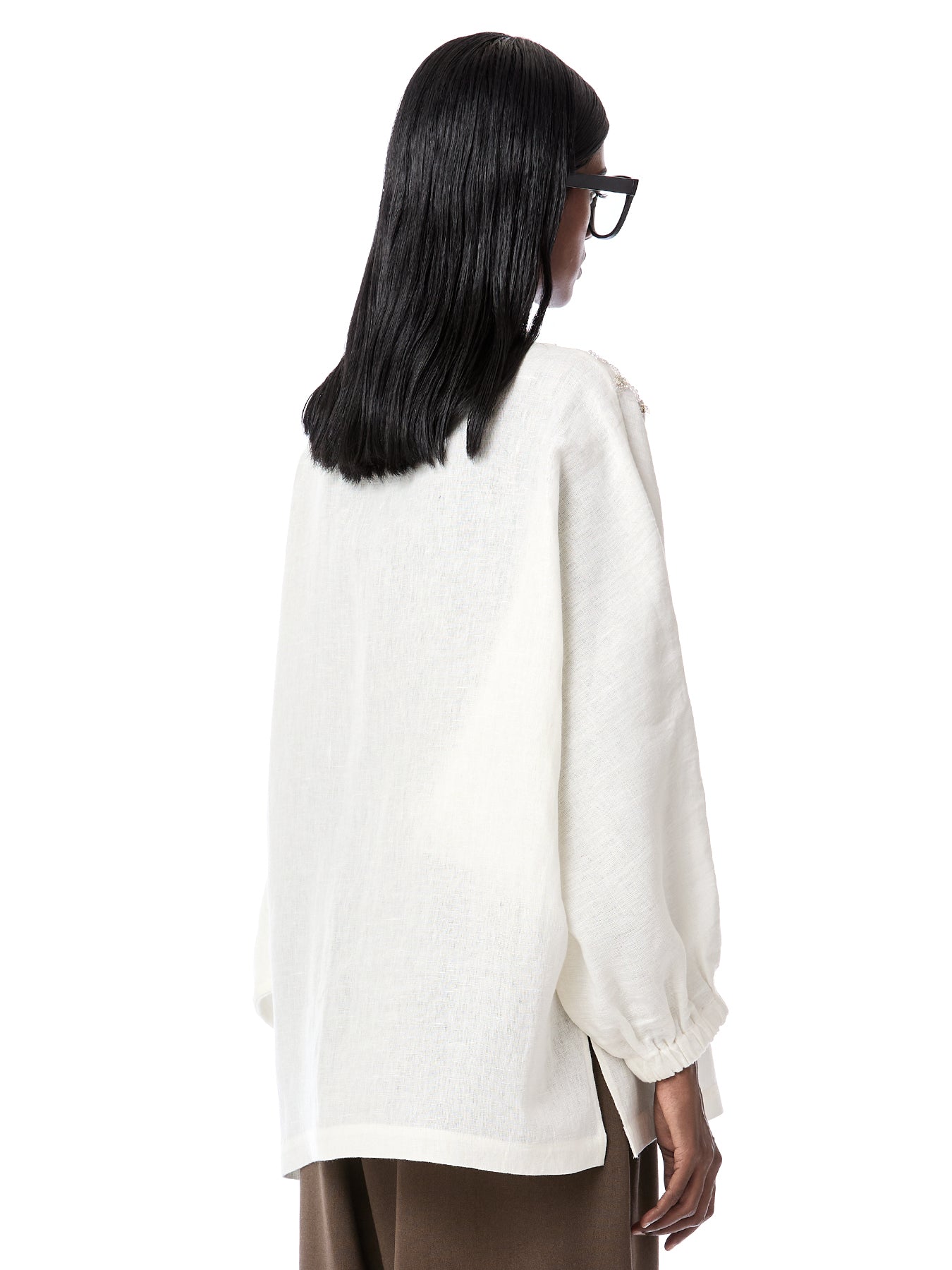 Crystal Grid Batwing Shirt