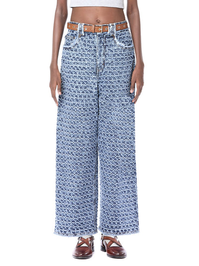 Punctured Denim Jeans