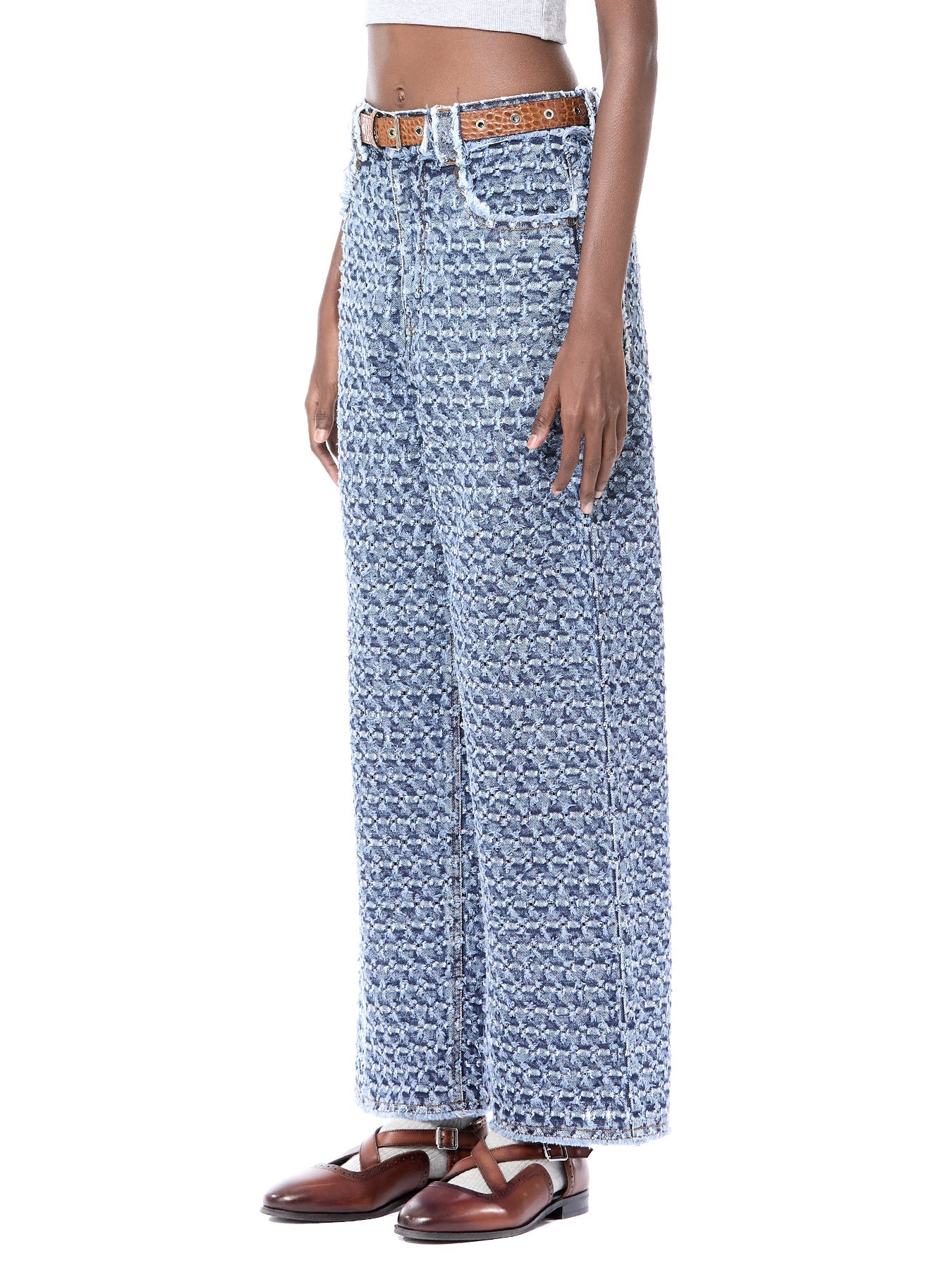 Punctured Denim Jeans