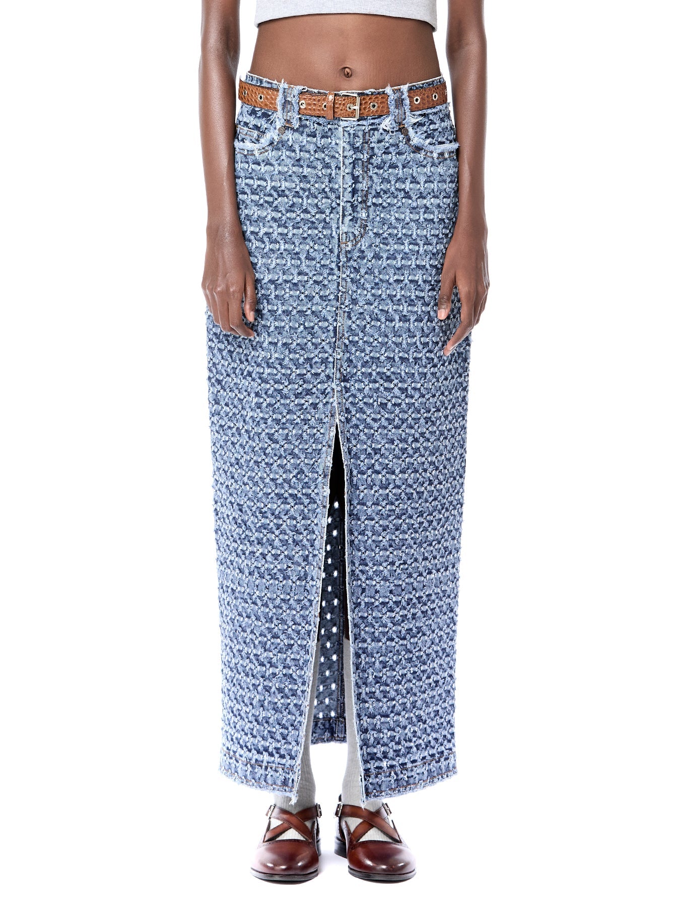 Punctured Kimono Skirt