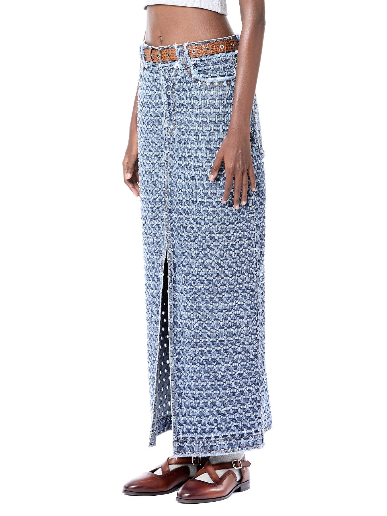 Punctured Kimono Skirt