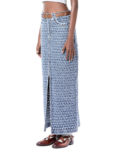 Punctured Kimono Skirt