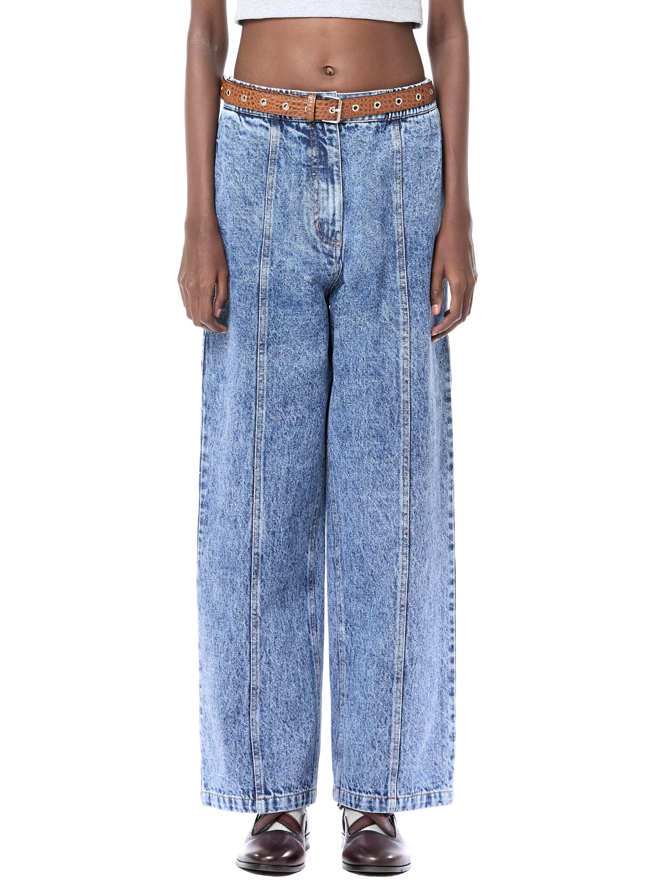 Wide Leg Paneled Jeans