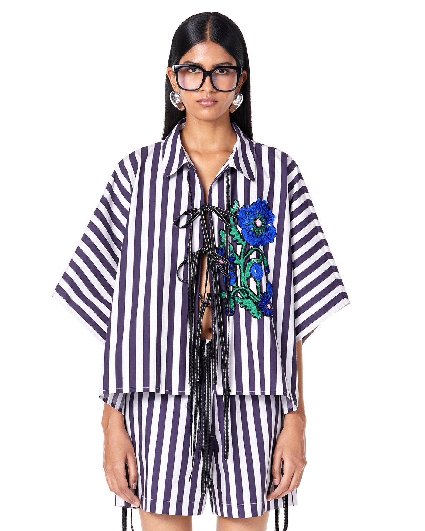 Handcrafted  Tie- up Kaftan Co-ord Set