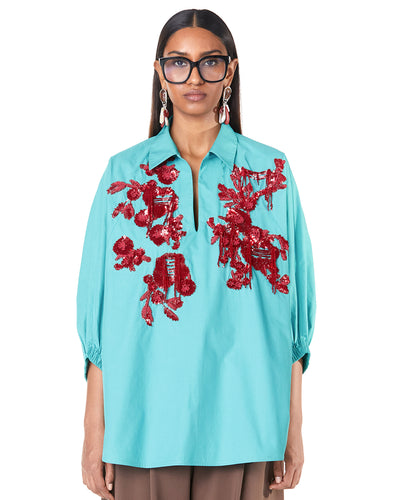 Bouquet Polo Batwing Shirt