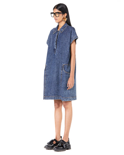 Washed Denim Golf Dress