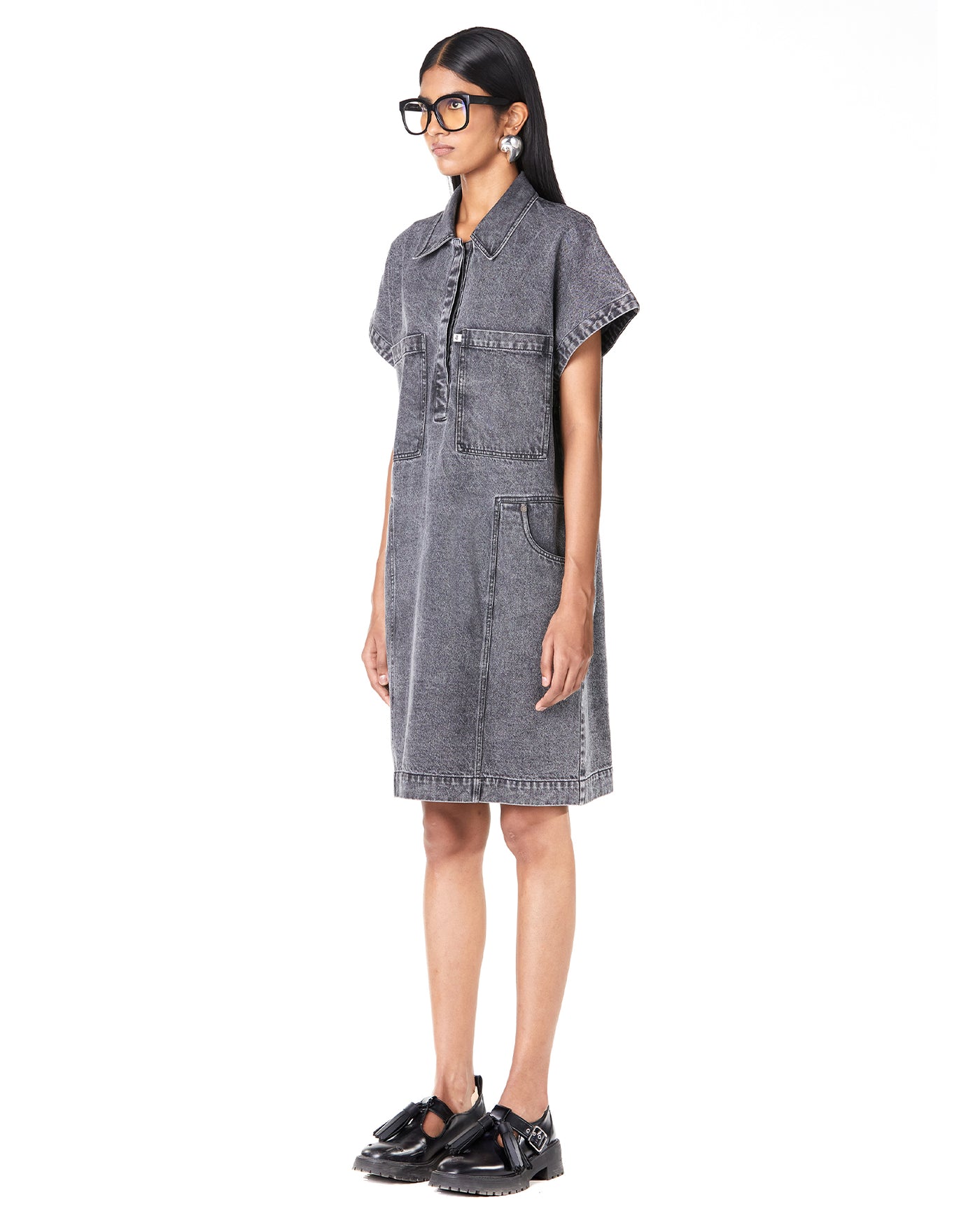 Washed Denim Golf Dress