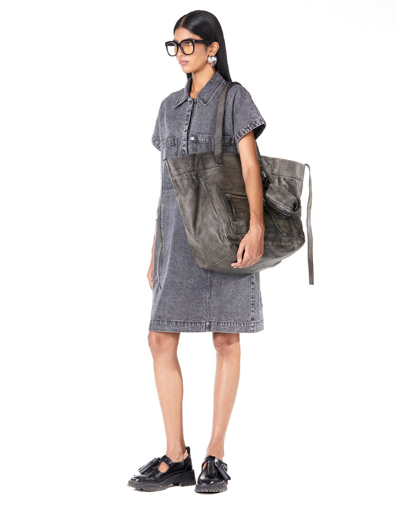 Washed Denim Golf Dress