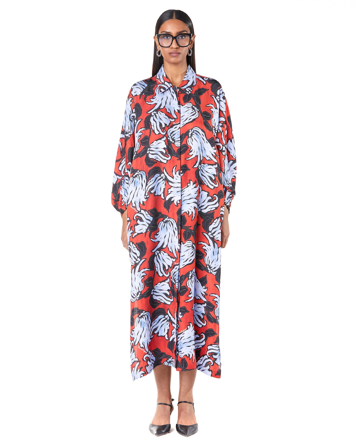 Flora Batwing Shirt-Dress