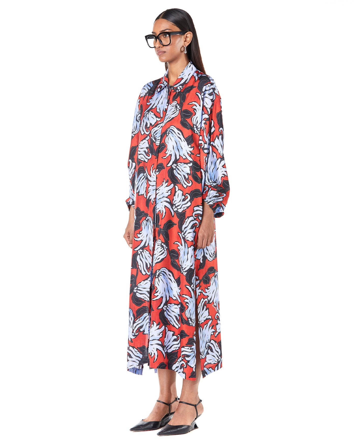 Flora Batwing Shirt-Dress