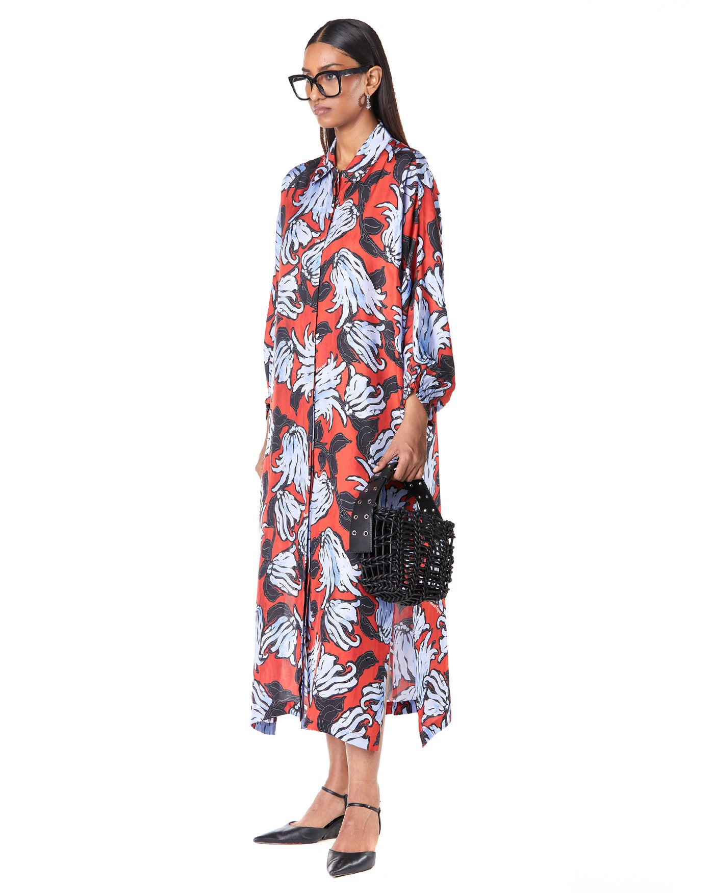 Flora Batwing Shirt-Dress