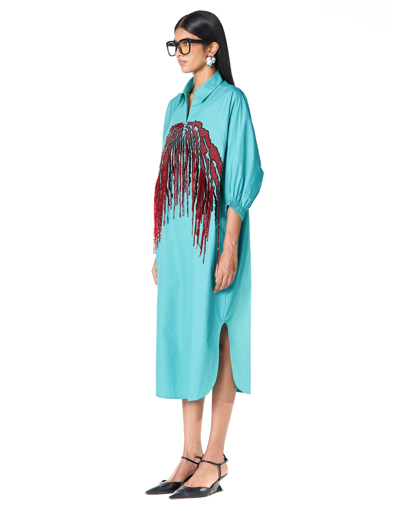 Waves Batwing Shirt-Dress