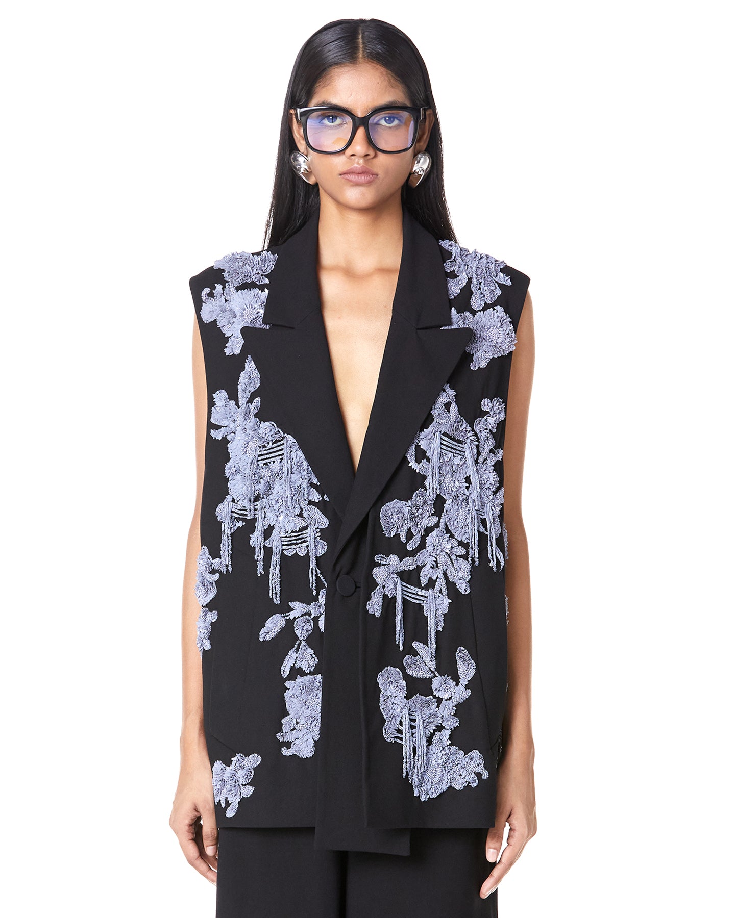 Bouquet Double Lapel Blazer Vest