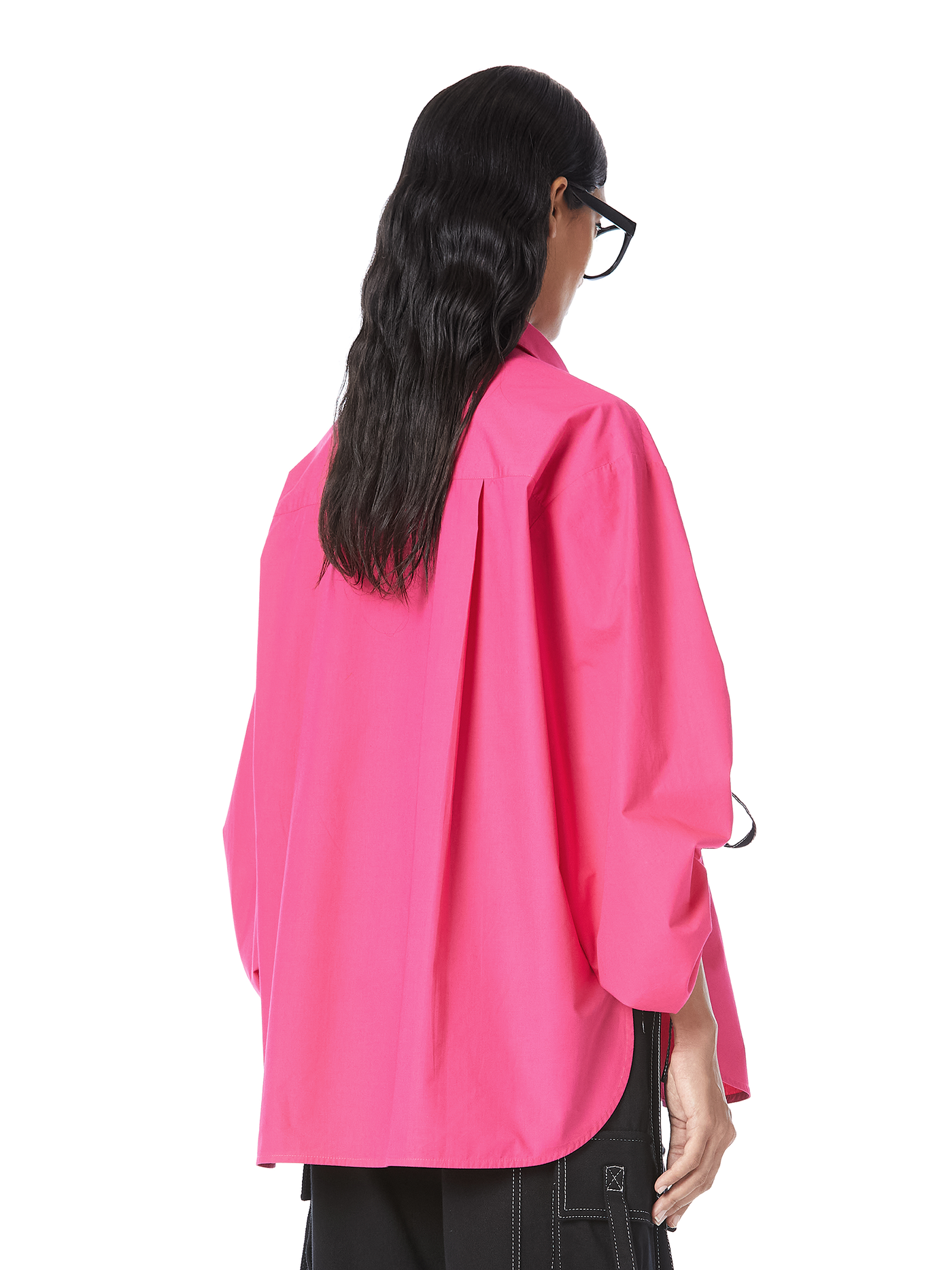 HANDCRAFTED RUCHED SLEEVE OVERSIZED SHIRT