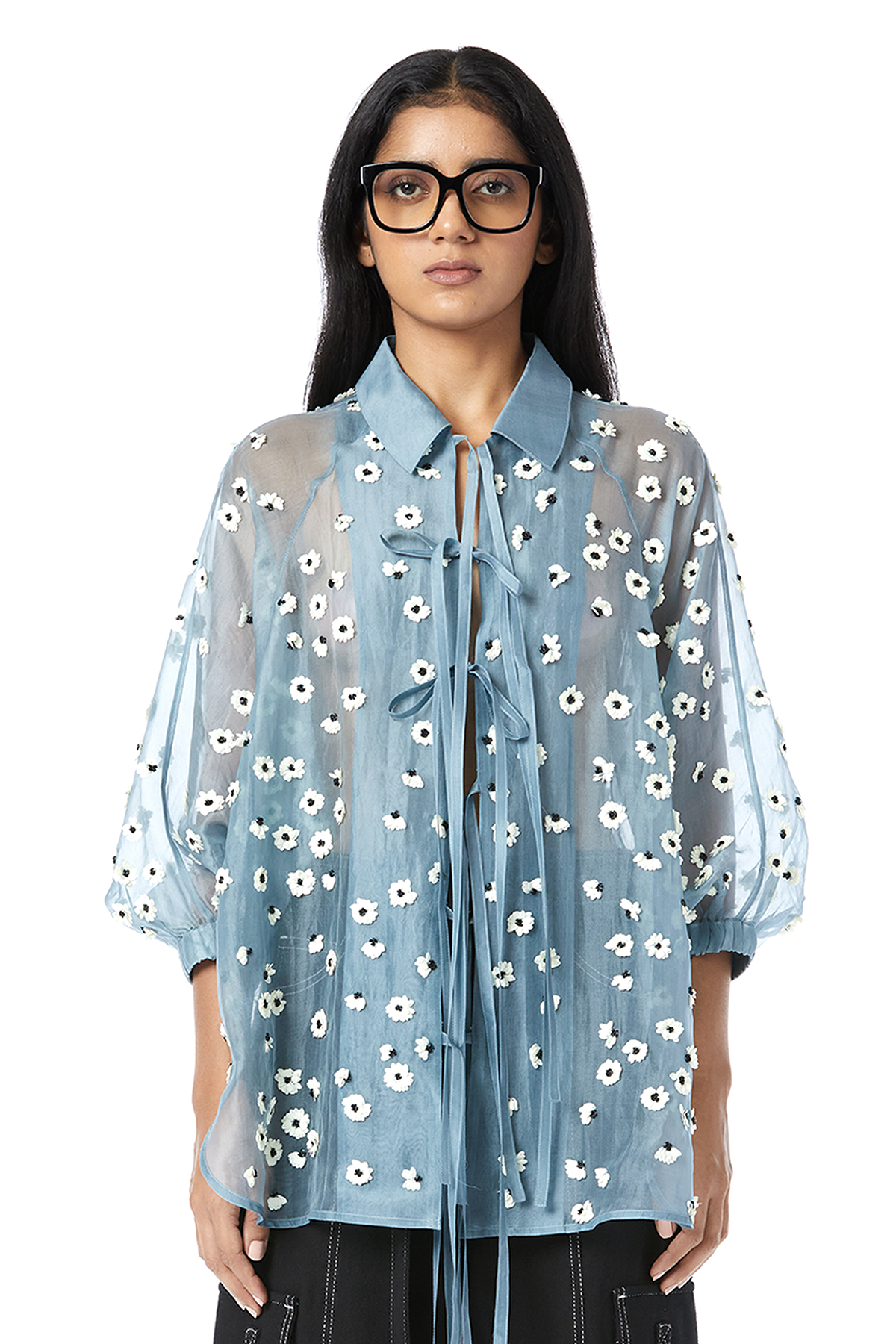 HANDCRAFTED BOUQUET TIE-UP SHIRT