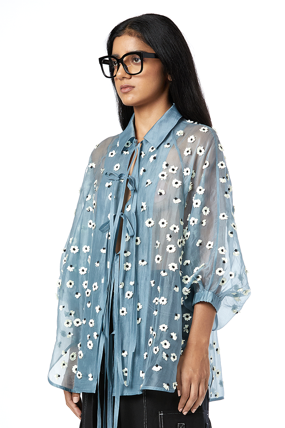 HANDCRAFTED BOUQUET TIE-UP SHIRT