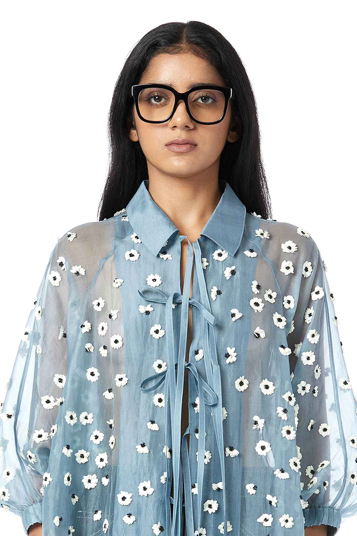 HANDCRAFTED BOUQUET TIE-UP SHIRT