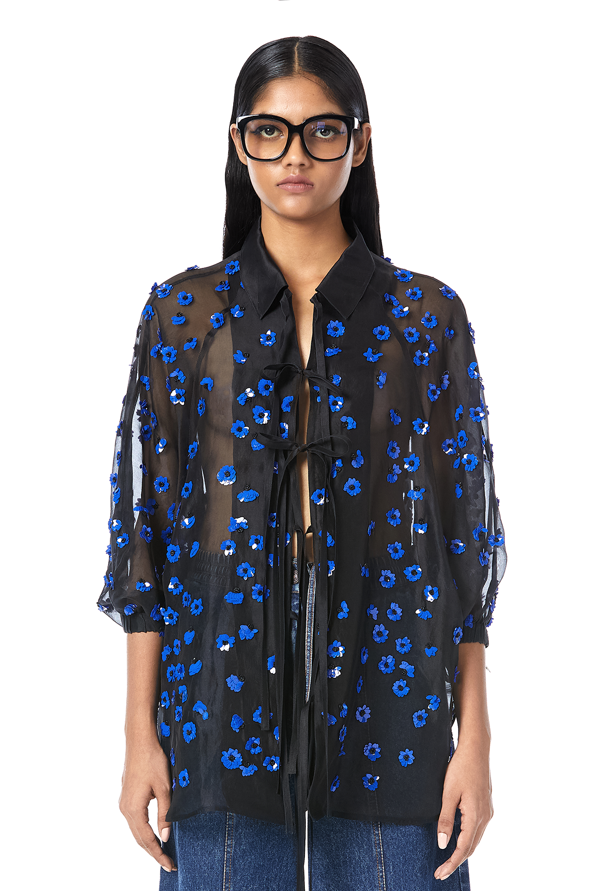 HANDCRAFTED BOUQUET TIE-UP SHIRT
