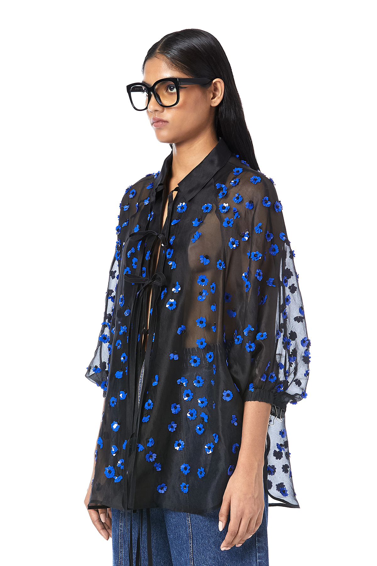 HANDCRAFTED BOUQUET TIE-UP SHIRT