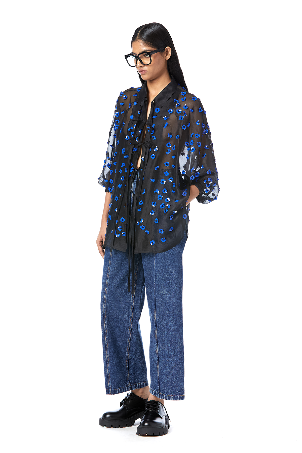 HANDCRAFTED BOUQUET TIE-UP SHIRT