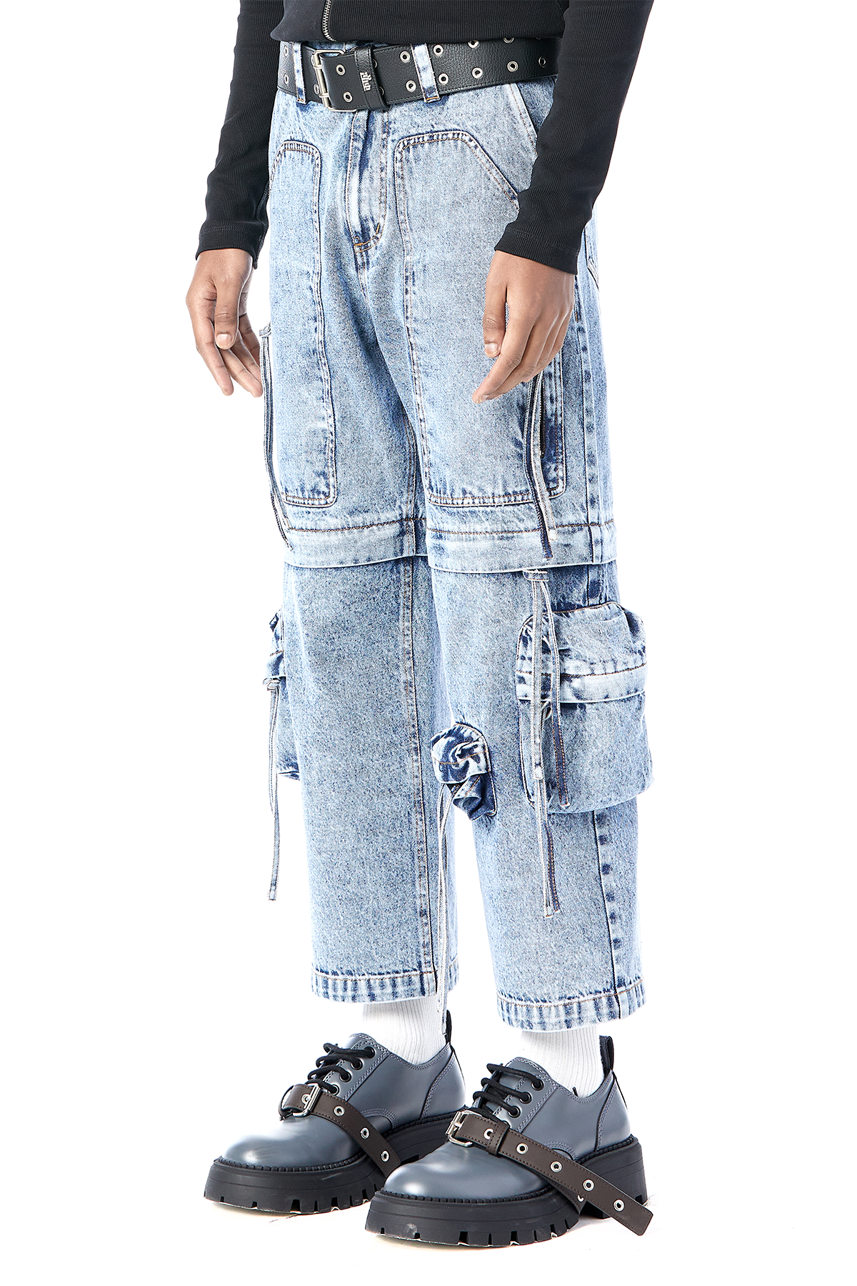 Modular Cropped Cargo Jeans