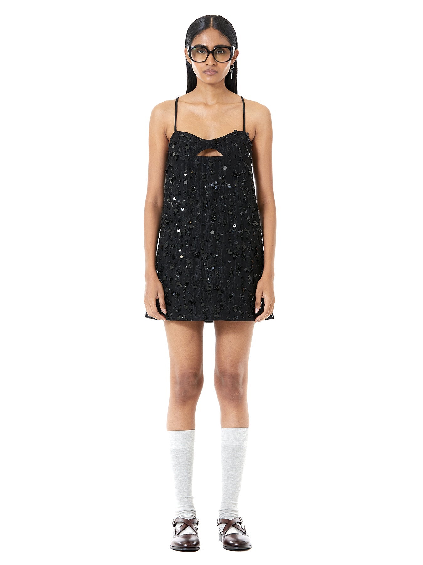Handcrafted Cut-Out Mini Dress
