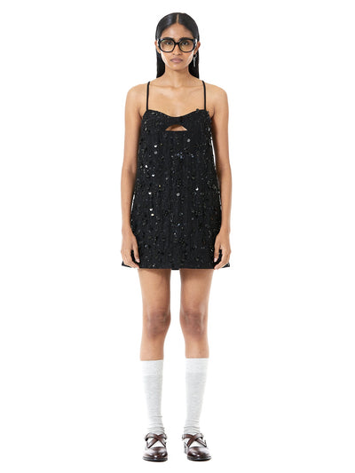Handcrafted Cut-Out Mini Dress