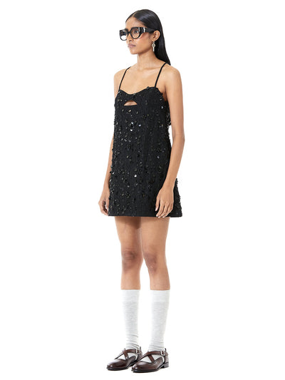 Handcrafted Cut-Out Mini Dress