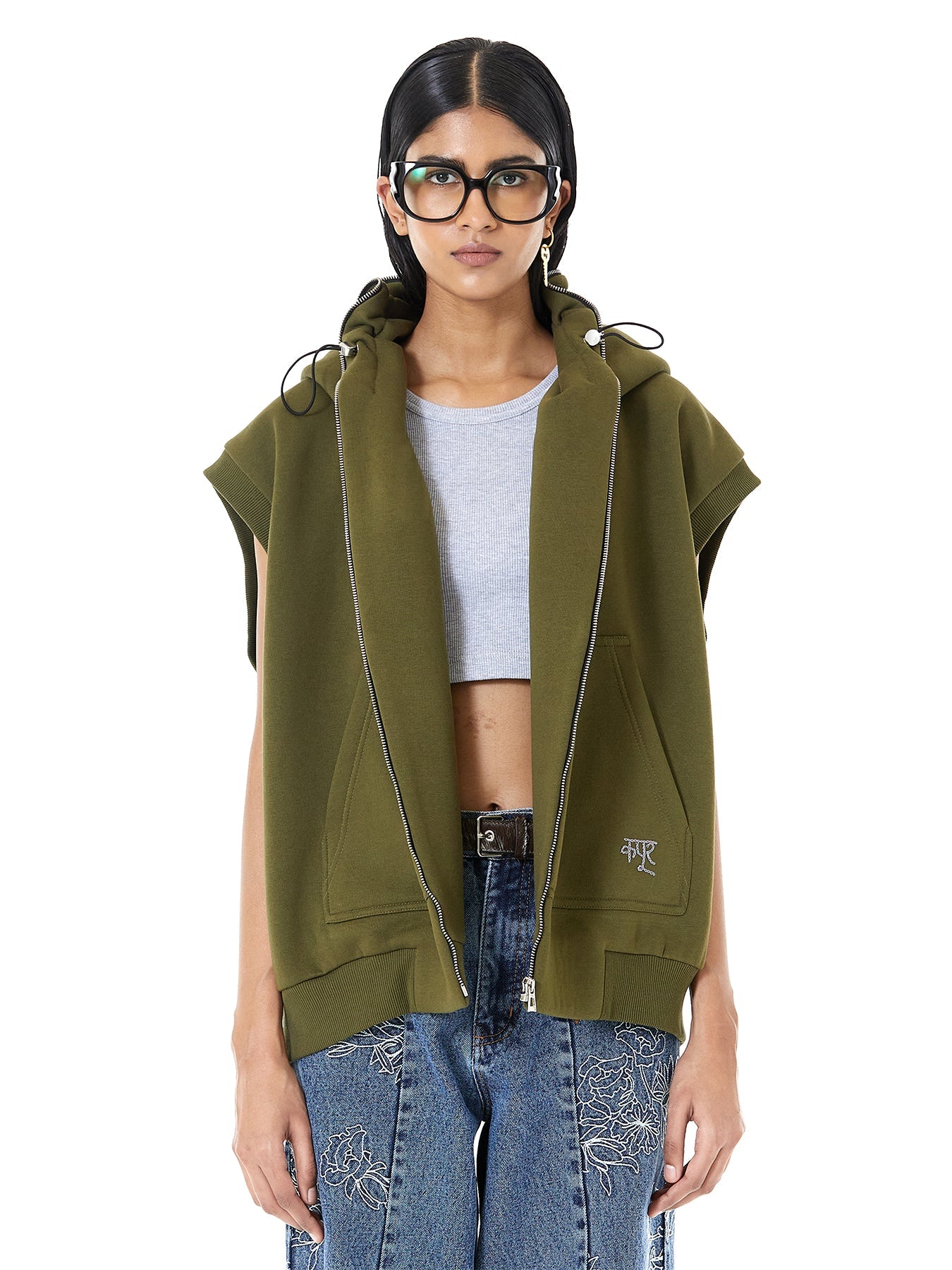 Brushed Fleece Hoodie Vest