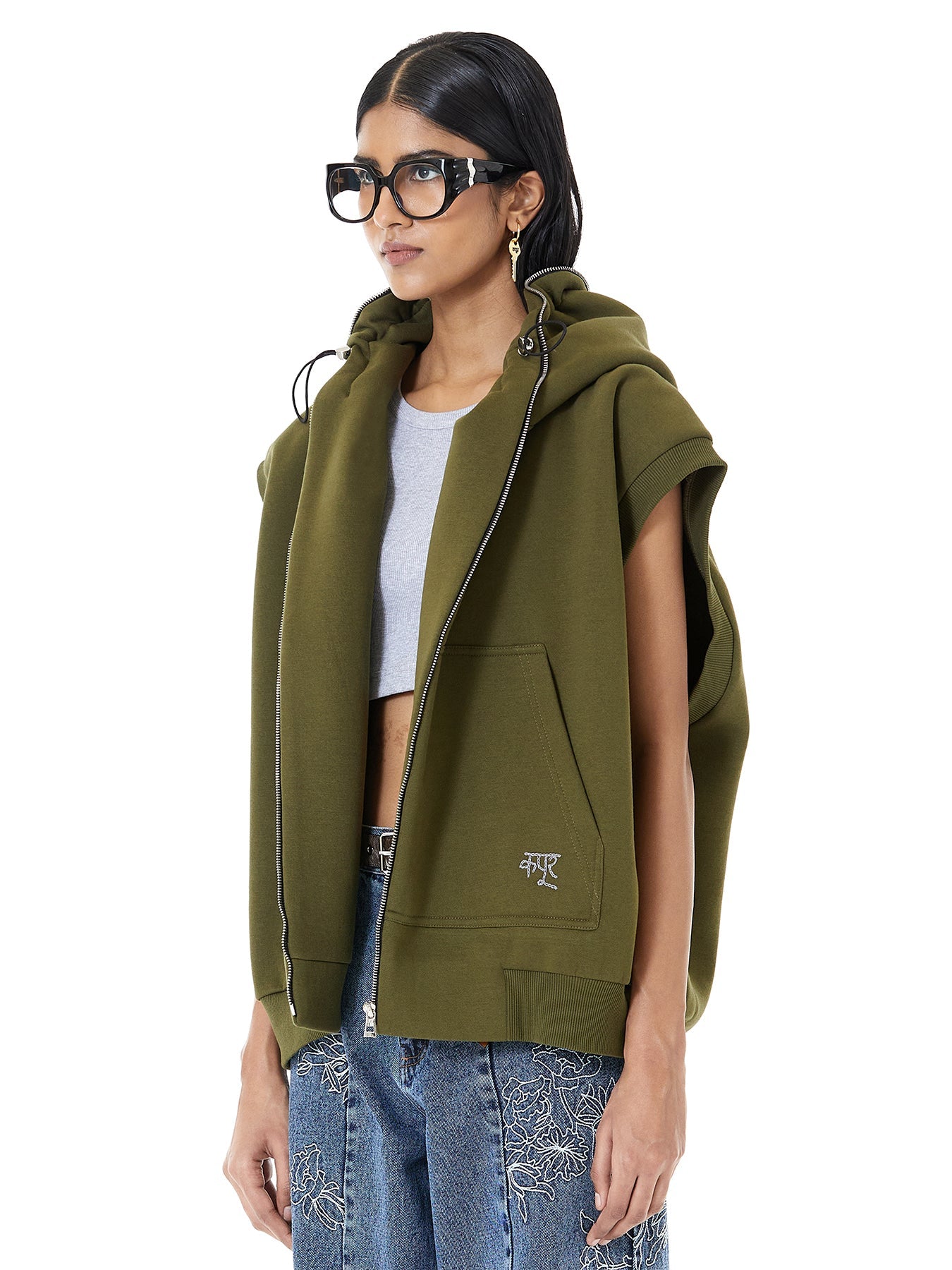 Brushed Fleece Hoodie Vest