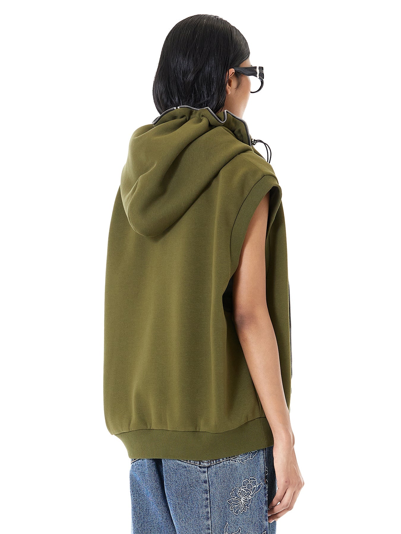 Brushed Fleece Hoodie Vest