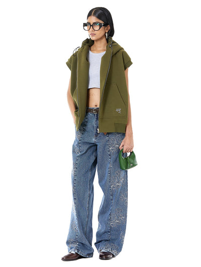 Brushed Fleece Hoodie Vest