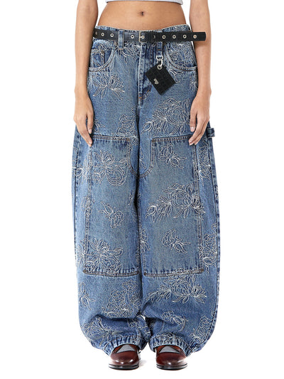 Thread Work Balloon Jeans
