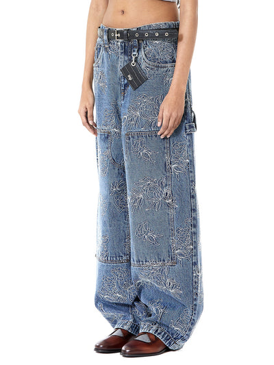 Thread Work Balloon Jeans